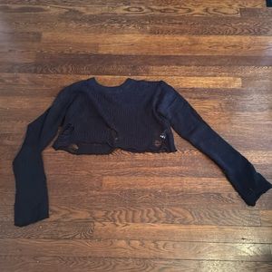 Current Mood black cropped knit sweater - from Dolls Kill size S/M